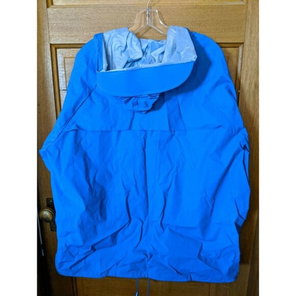 Bass Pro Waterproof Raincoat Jacket XL Blue Hooded Deep with Bill PVC Vented - Picture 3 of 8